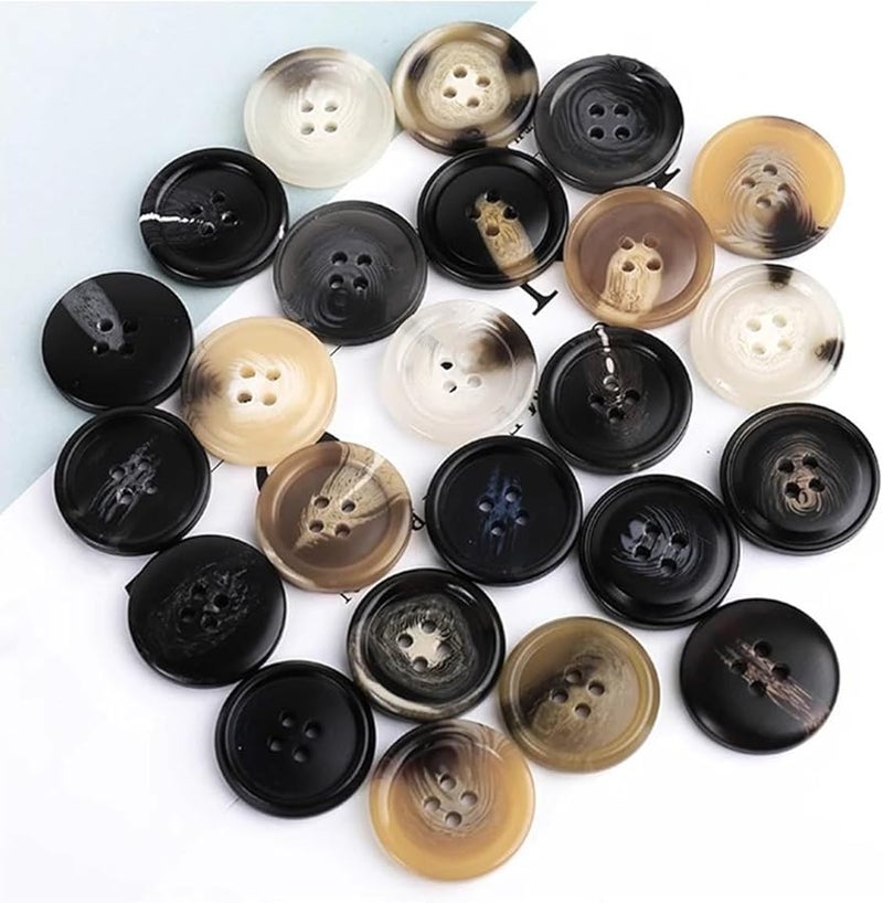 23mm Round Resin Buttons 4 Holes Flatback Sewing Buttons No2 Brown for Clothing Crafts DIY - Image 4